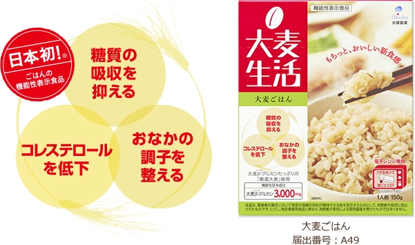 日本初！ごはんの機能性表示食品 大麦生活 大麦ごはん